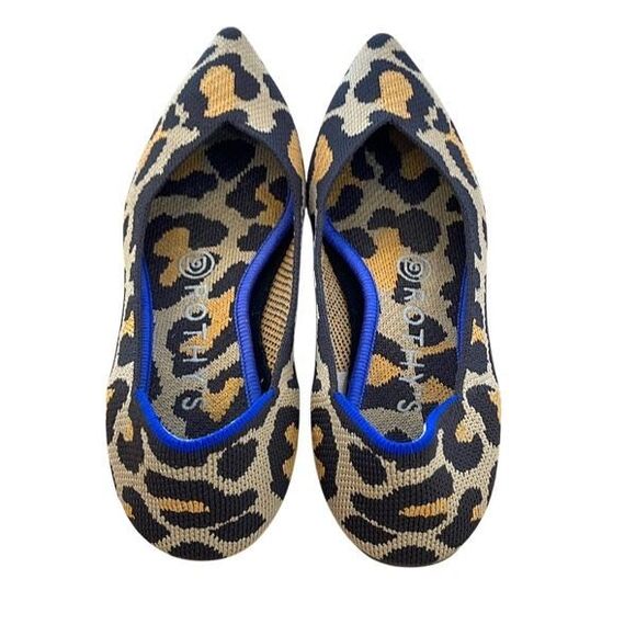 Rothy's Women's The Point Big Cat Animal Print Flats Shoes Size 6 - Picture 2 of 5